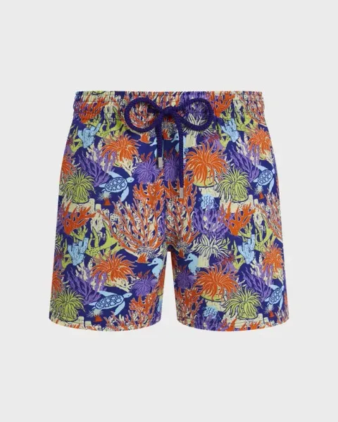 Vilebrequin Men Stretch Short Swim Shorts Aquatic Life