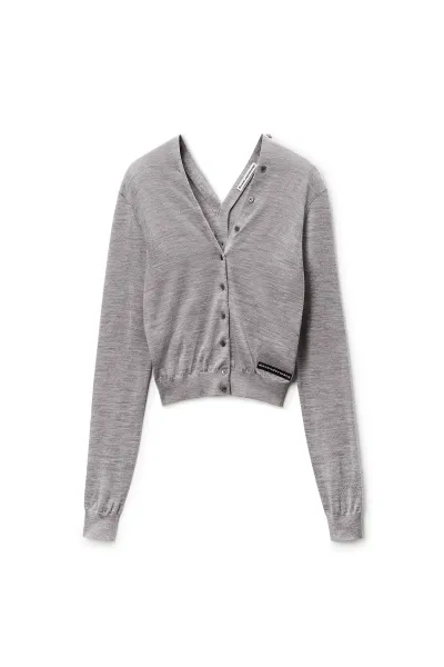 Button-Front Long Sleeve Cardigan