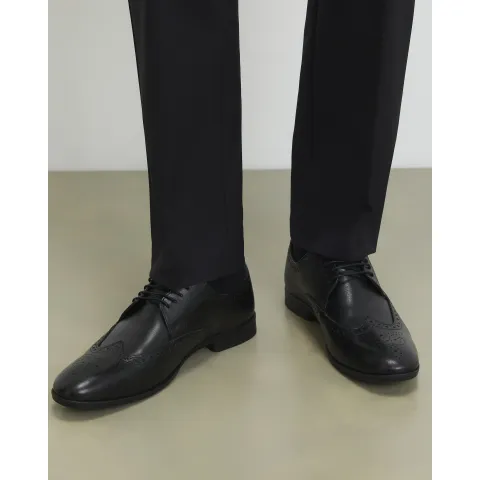 River Island Wide Fit Leather Brogue Shoes