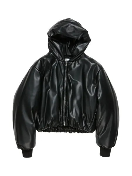 Women Hooded Faux Jacket Black