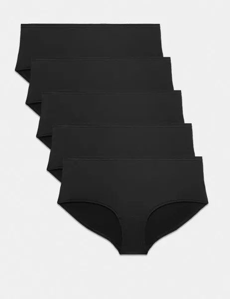 Marks & Spencer 5pk Microfibre Low Rise Shorts Black