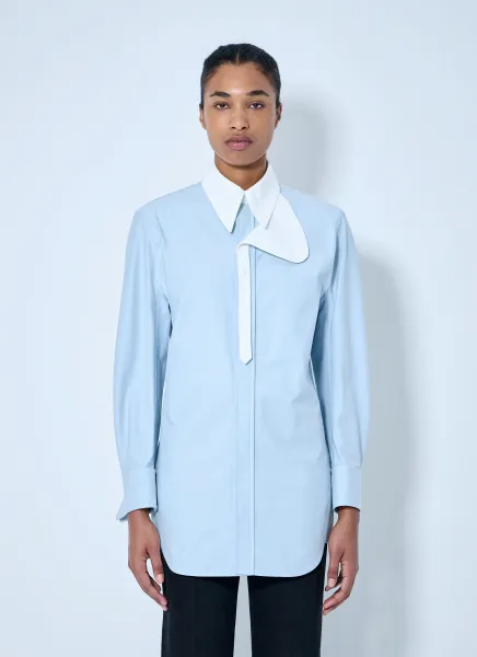 Asymmetrical Collar Long-Sleeve Shirt