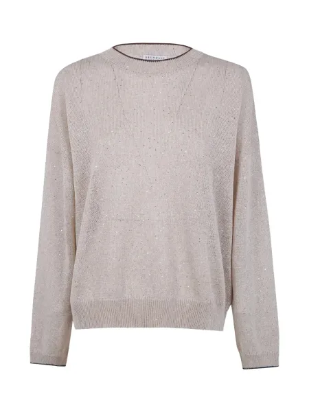 Sequin Sweater Beige