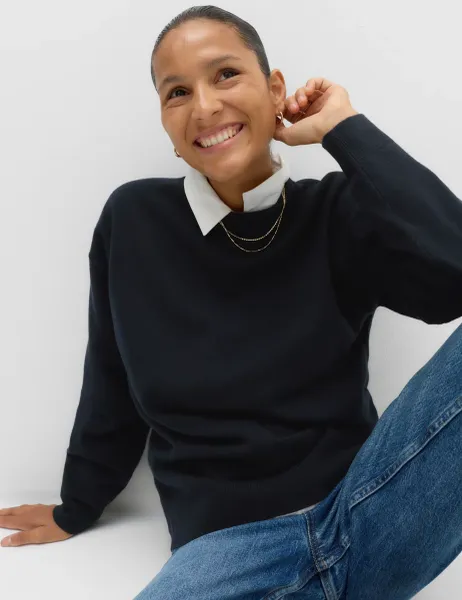 Marks & Spencer Air-Yarn Funnel Neck Relaxed Fit Jumper
