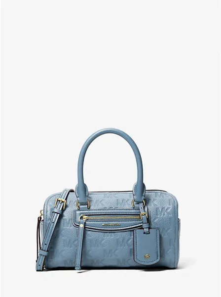 Michael Kors Jet Set Travel Extra-Small Logo Embossed Leather Duffel Crossbody Bag