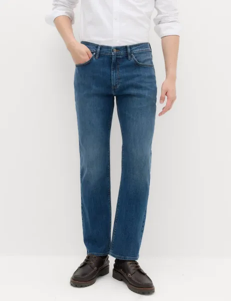 Marks & Spencer Straight Fit Stretch Jeans Blue Denim