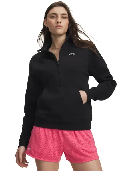Under Armour Rival Cotton Rich Fleece Half Zip Sweatshirt Black