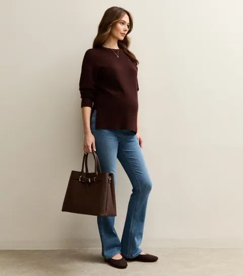 Women's Maternity Blue Over Bump Bootcut Jeans