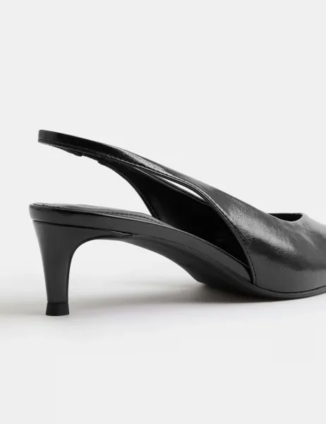 Marks & Spencer Kitten Heel Chisel Toe Slingback Shoes