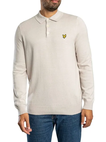 Lyle & Scott Cotton Merino Knit Longsleeved Polo Shirt