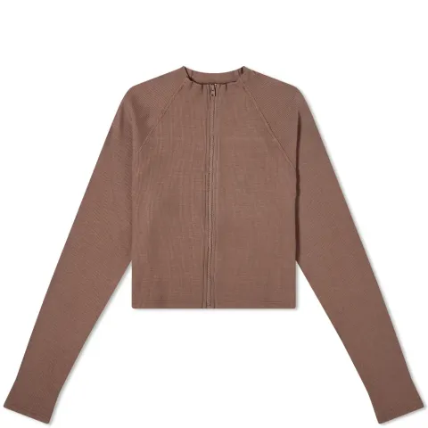 Long Sleeve Crop Zip Top