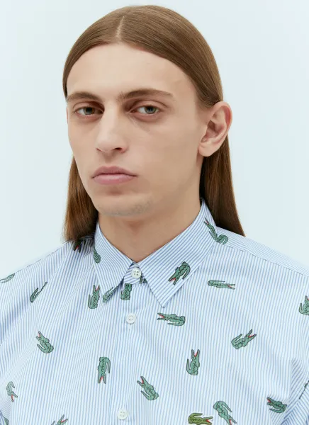 x Lacoste Stripe-And-Logo Print Shirt