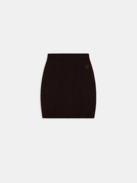 WOMEN - WOMEN'S MA CABLE KNIT SKIRT - Dark Brown