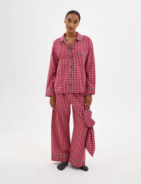 HUSH Brushed Cotton Gingham Pyjama Set