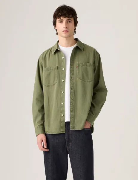 Levi's Levi's Relaxed Fit Pure Cotton Denim Shirt Olive