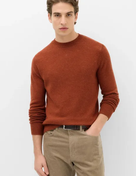Marks & Spencer Pure Lambswool Crew Neck Jumper Henna
