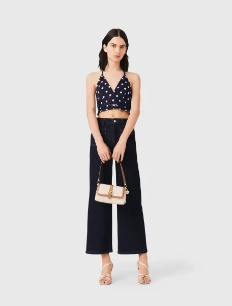 Backless linen blend top