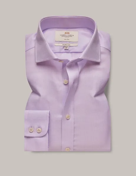 Hawes & Curtis Fitted Slim Non Iron Pure Cotton Shirt Lilac