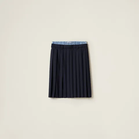 Pleated batavia midi-skirt