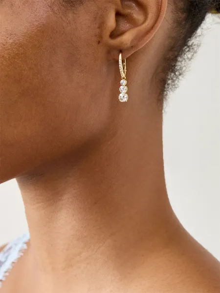 Swarovski Attract Trilogy Rhodium Drop Earrings 18kt gold