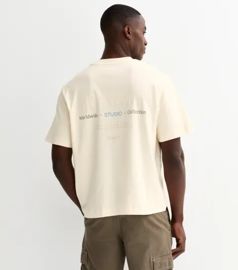 Men's Cream Studio Collection Regular Short Sleeve T-Shirt
