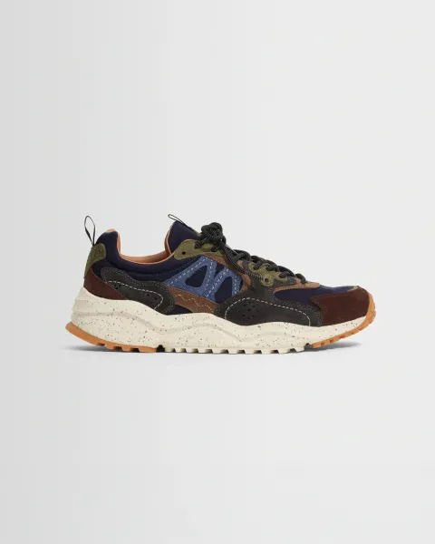 Wax London Flower Mountain - Brown and Black Suede and Nylon Solin Trainers