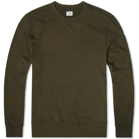 Garment Dyed Light Fleece Arm Viewer Crew Sweat