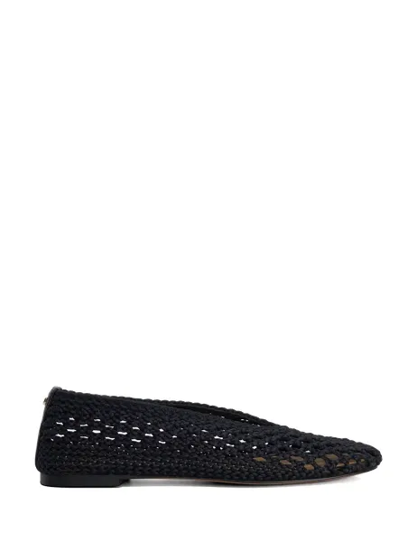 Dune London Satin Flat Ballet Pumps Black