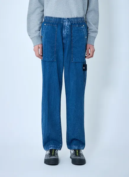 Elasticated Denim Cargo Trousers