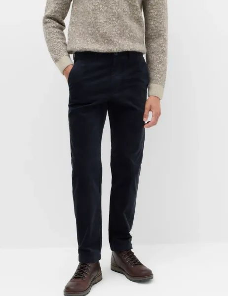 Marks & Spencer Regular Fit Corduroy Stretch Chinos Navy
