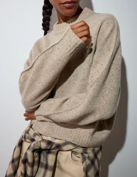 Whistles Pure Wool Textured Knitted Top