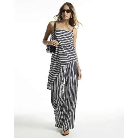 River Island Stripe Asymmetric Hem Top