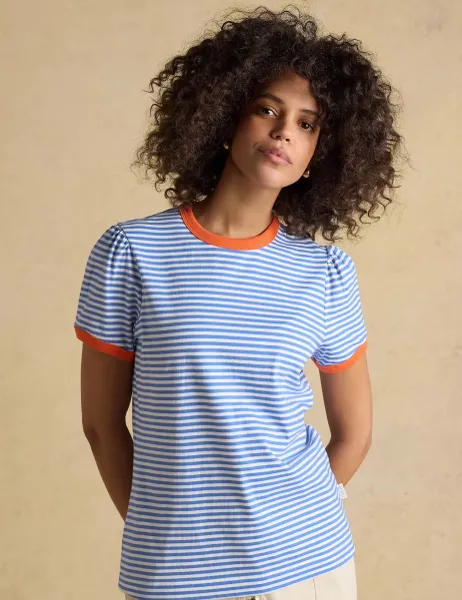 Joules Pure Cotton Striped T-Shirt Blue Mix