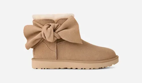 Classic Mini Bow Boot, Suede/Polyester/Wool