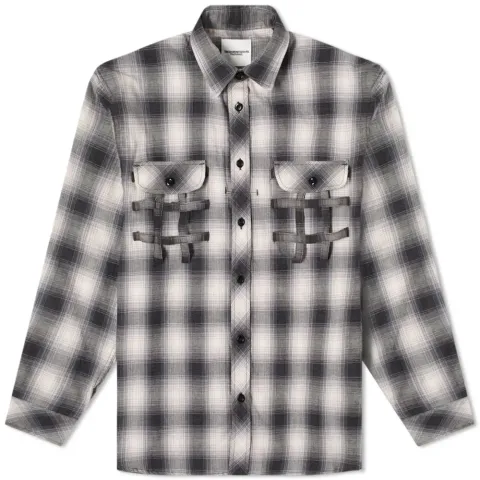 TAKAHIROMIYASHITA TheSoloist. Side Back Zip Check Work Shirt