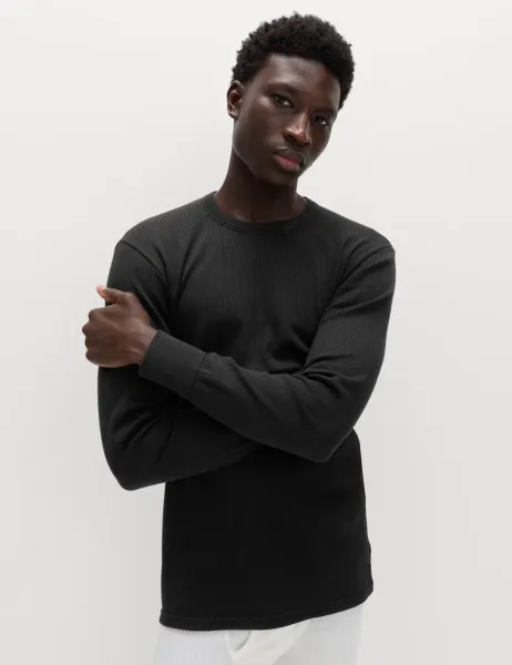 Marks & Spencer Heatgen Medium Thermal Long Sleeve Tops Black