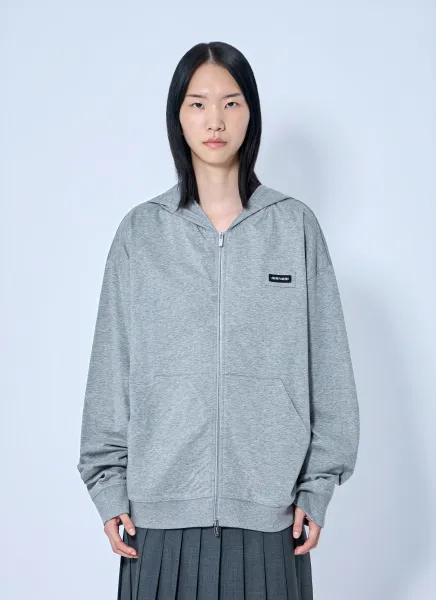 Zip Hoodie with Patch Detail