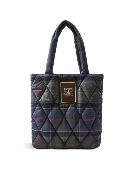 BARBOUR Tartan Arlene Quilted Tote Bag