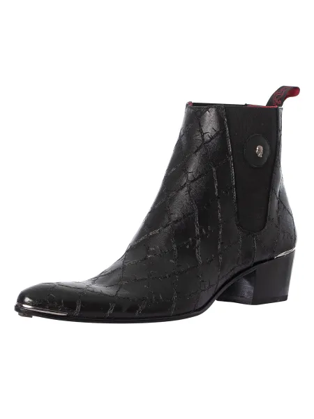 Jeffery West Skull Leather Chelsea Boots