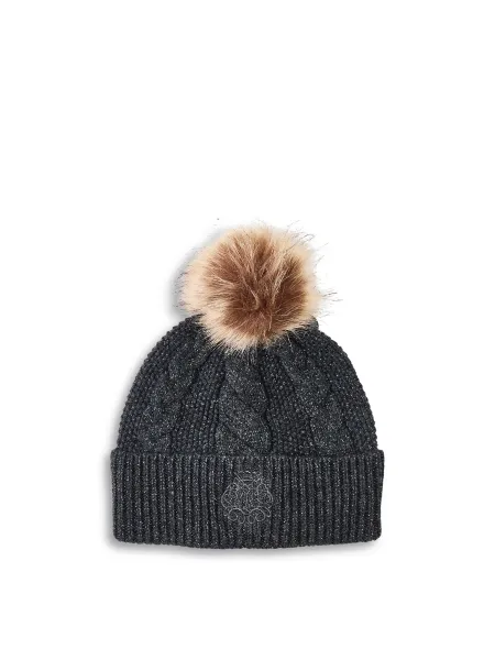 Lauren Ralph Lauren Metallic Wool Blend Beanie - Onyx Heather