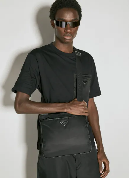 Re-Nylon And Saffiano Leather Crossbody Bag
