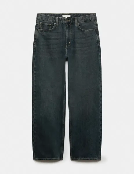 Marks & Spencer Authentic Loose Fit Rigid Denim Jeans Dark Blue