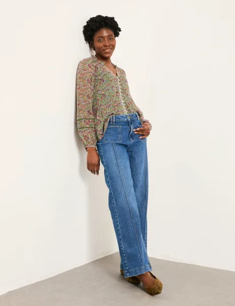 FatFace Patch Pocket Mid Rise Skinny Jeans Blue Denim