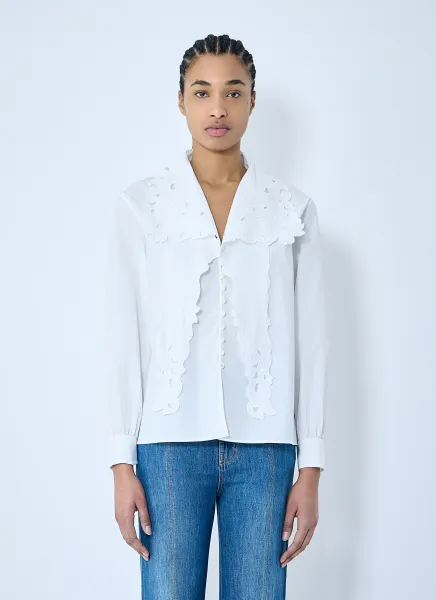 Embroidered Lavallière Shirt