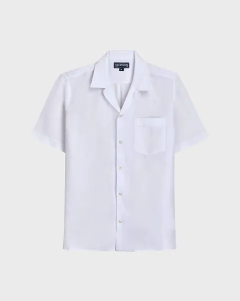 Vilebrequin Men Bowling Linen Shirt Solid