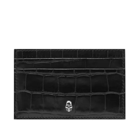 Croc Embossed Skull Card Holder