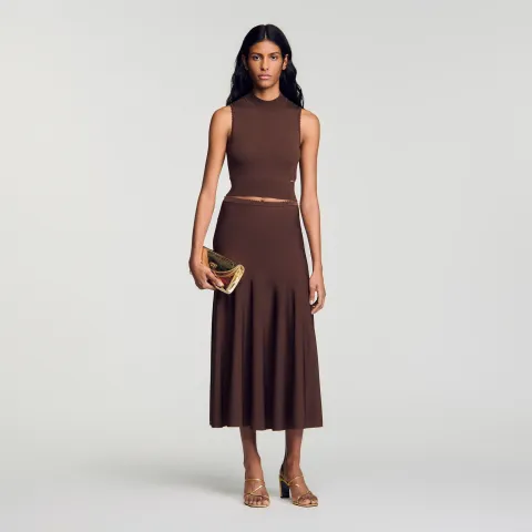 Cropped sheer effect jumper