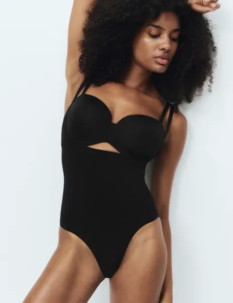 Body by M&S Body Sculpt Wear Your Own Bra Bodysuit Black