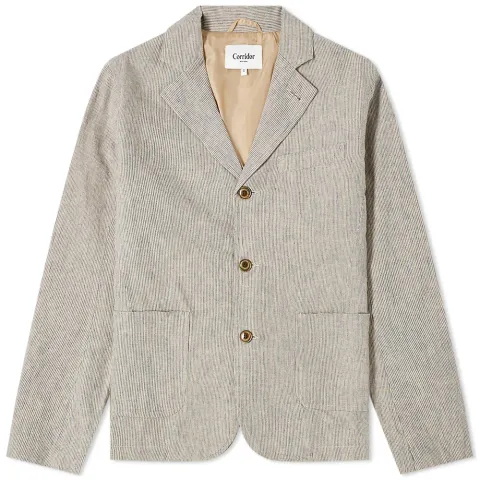 Ticking Stripe 3 Button Blazer