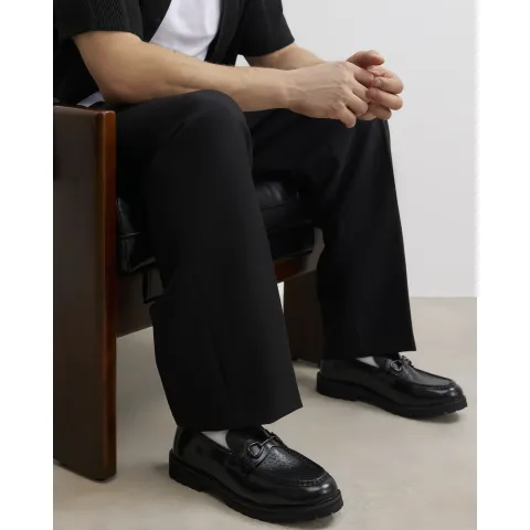 River Island Faux Leather Monogram Loafers